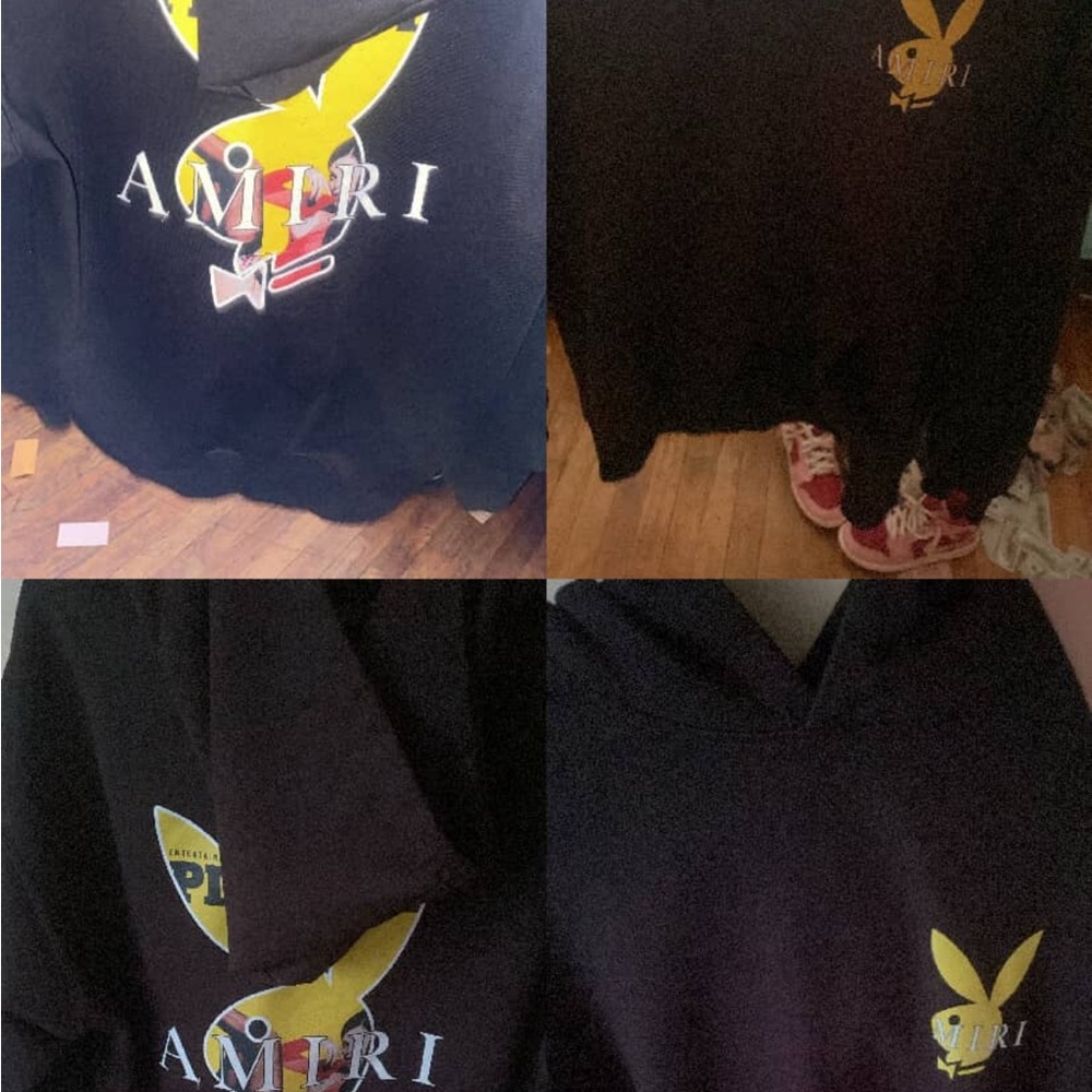 Black and yellow Playboy x Amiri hoodie #streetwear